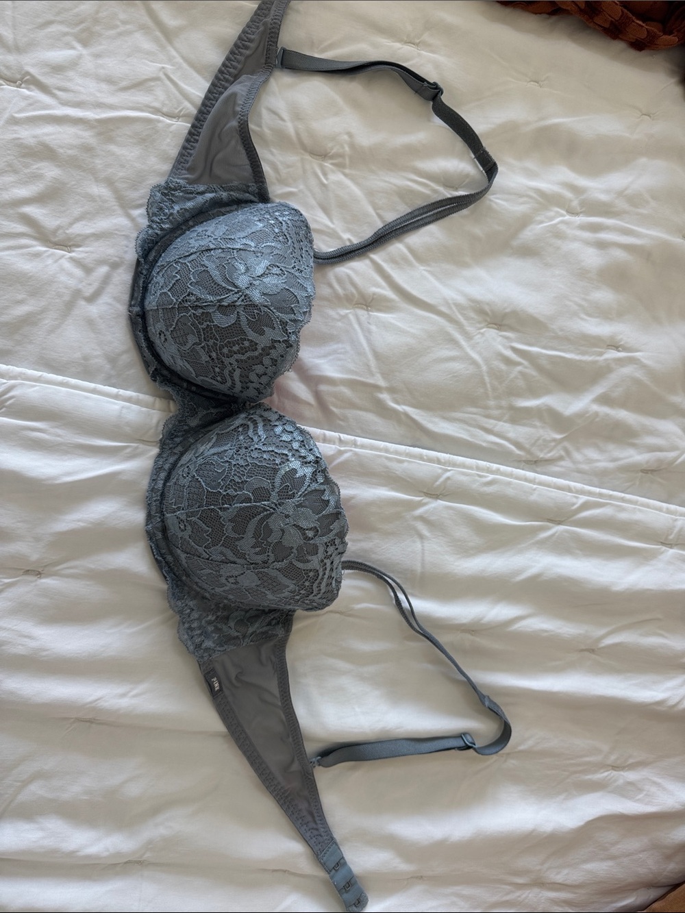 PINK Victoria's Secret Lace Underwire Bra in Slate